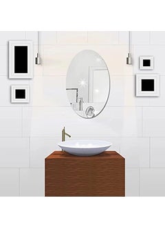 Nirvic Nirvic Oval Shape Wall Sticker Mirror NonGlass Unbreakable Plastic Sheet for BathroomBedroomDrawing RoomOffice and Home Decoration 30 20 i  - Image 5