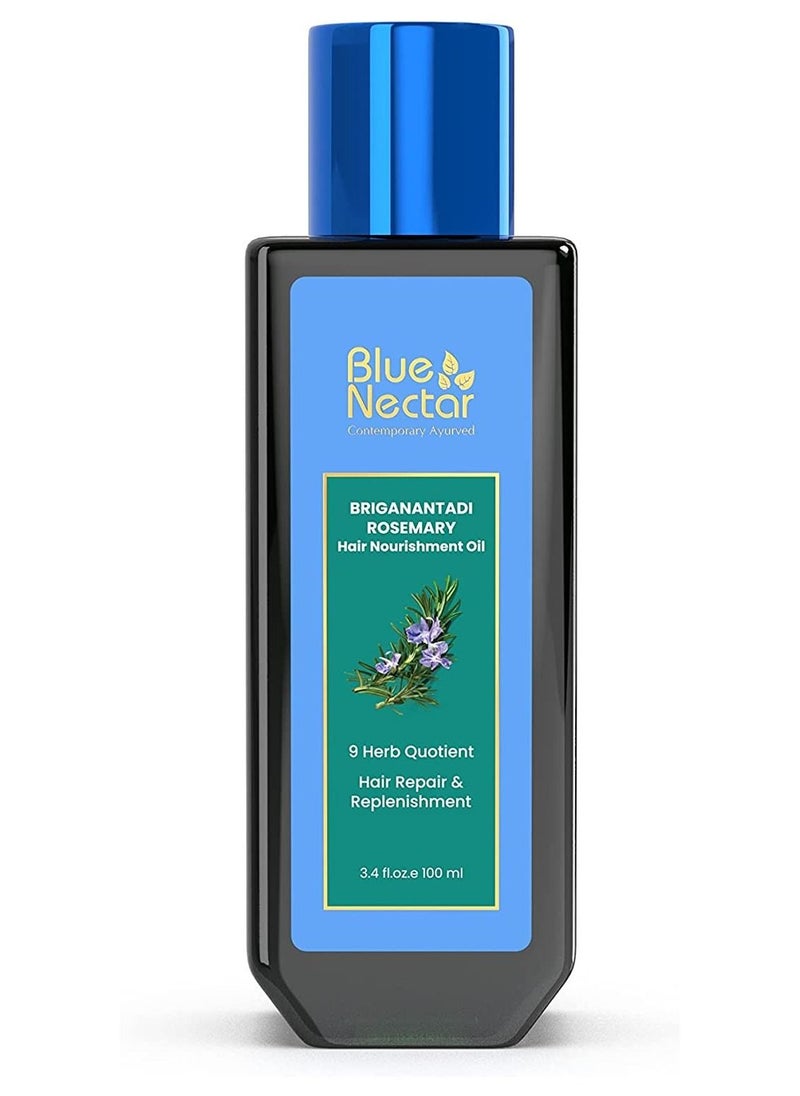 Blue Nectar Blue Nectar Rosemary Hair Growth Oil with Bhringraj Hair Oil 100% Natural Ayurvedic Hair Oil with Amla Hair Oil 100ml 