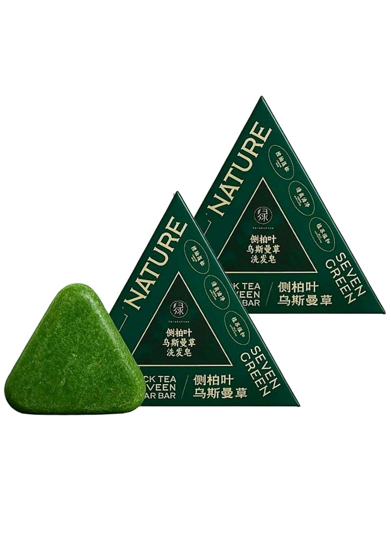 Nature Two pieces of Al-Muthallath Al-Akhdar soap contain 12 natural herbs, 100% for nourishing hair and fighting dandruff. - Image 1