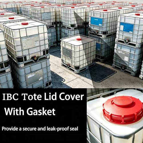 MDDEYEMEFO IBC Tote Lid Cover with Gasket, 6.5" IBC Tank Leak-Proof Design Water Liquid Tank Cap with Vent Hole for Chemical, Food, Industries Storage, Red - Image 2