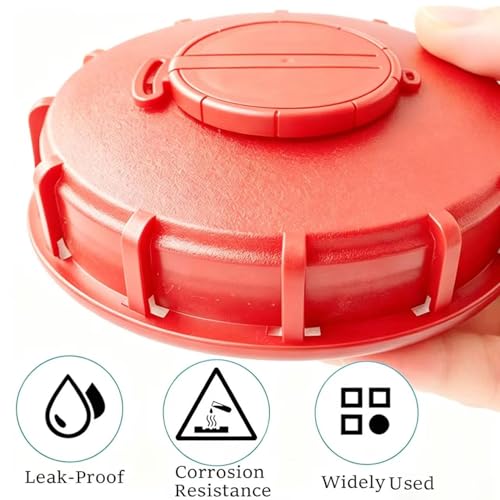 MDDEYEMEFO IBC Tote Lid Cover with Gasket, 6.5" IBC Tank Leak-Proof Design Water Liquid Tank Cap with Vent Hole for Chemical, Food, Industries Storage, Red - Image 3
