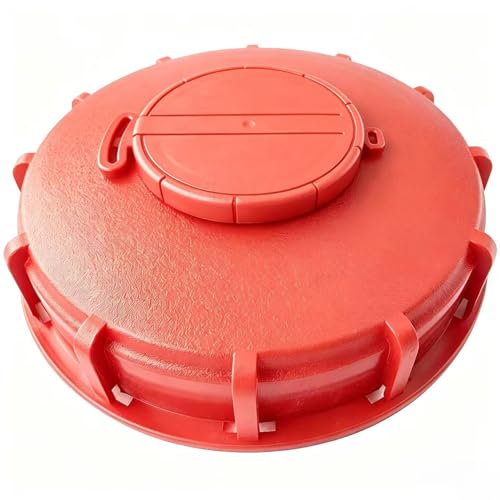 MDDEYEMEFO IBC Tote Lid Cover with Gasket, 6.5" IBC Tank Leak-Proof Design Water Liquid Tank Cap with Vent Hole for Chemical, Food, Industries Storage, Red - Image 1