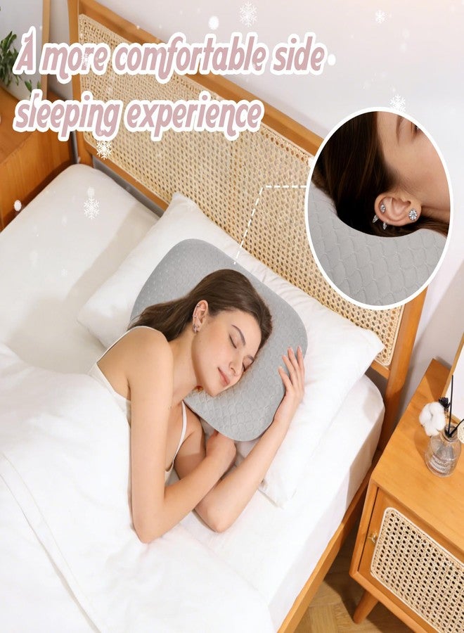 RoamReady Cooling Ear Piercing Pillow for Side Sleepers, Earring Pillow with Hole for Sleeping, Washable Donut Pillows for Piercing, Cnh, Headphone, Ear Pain and Pressure Relief, Gray - Image 2