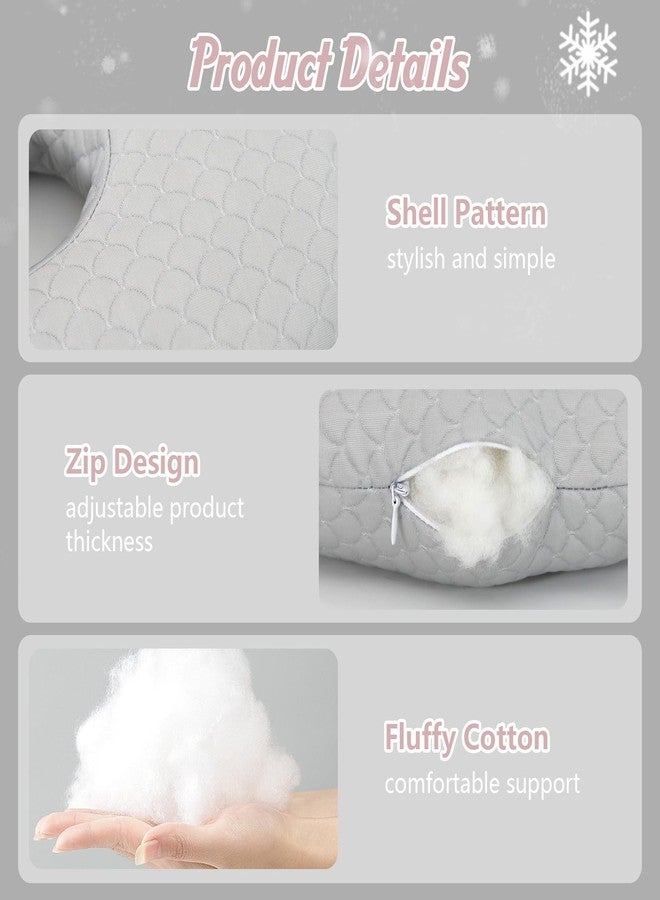 RoamReady Cooling Ear Piercing Pillow for Side Sleepers, Earring Pillow with Hole for Sleeping, Washable Donut Pillows for Piercing, Cnh, Headphone, Ear Pain and Pressure Relief, Gray - Image 5
