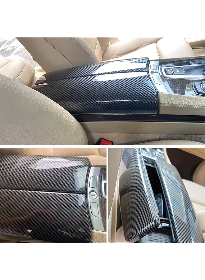 Generic Na For Bmw 7 Series F01 F02 2009-2015 Abs Carbon Fiber Color Car Interior Center Armrest Box Cover Console Box Storage Box Trim Covers (740I 740Li 750I 750Li 760Li)  - Image 2