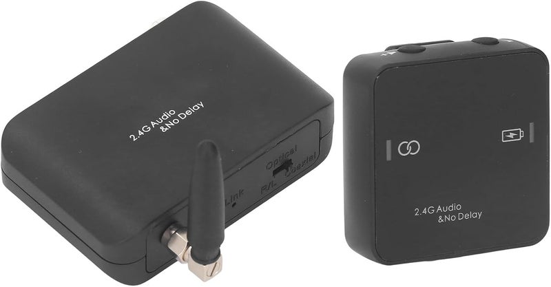 Asixxsix Wireless Audio Transmitter Receiver, 50 Meters Low Delay 2.4G Audio Transmitter and Receiver, Wireless Transmission System with Builtin Battery 7 Hours and Stereo Input - Image 5