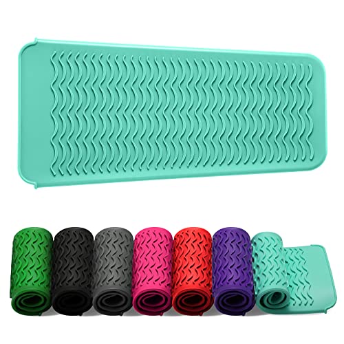 ZAXOP Resistant Silicone Mat Pouch for Flat Iron, Curling Iron,Hot Hair Tools (Mintgreen) - Image 1