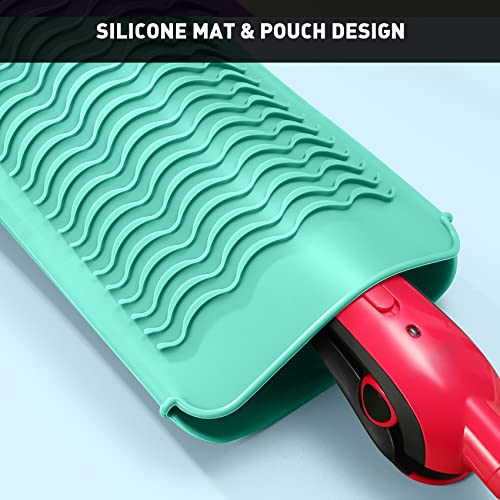 ZAXOP Resistant Silicone Mat Pouch for Flat Iron, Curling Iron,Hot Hair Tools (Mintgreen) - Image 3