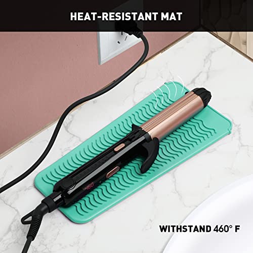 ZAXOP Resistant Silicone Mat Pouch for Flat Iron, Curling Iron,Hot Hair Tools (Mintgreen) - Image 4