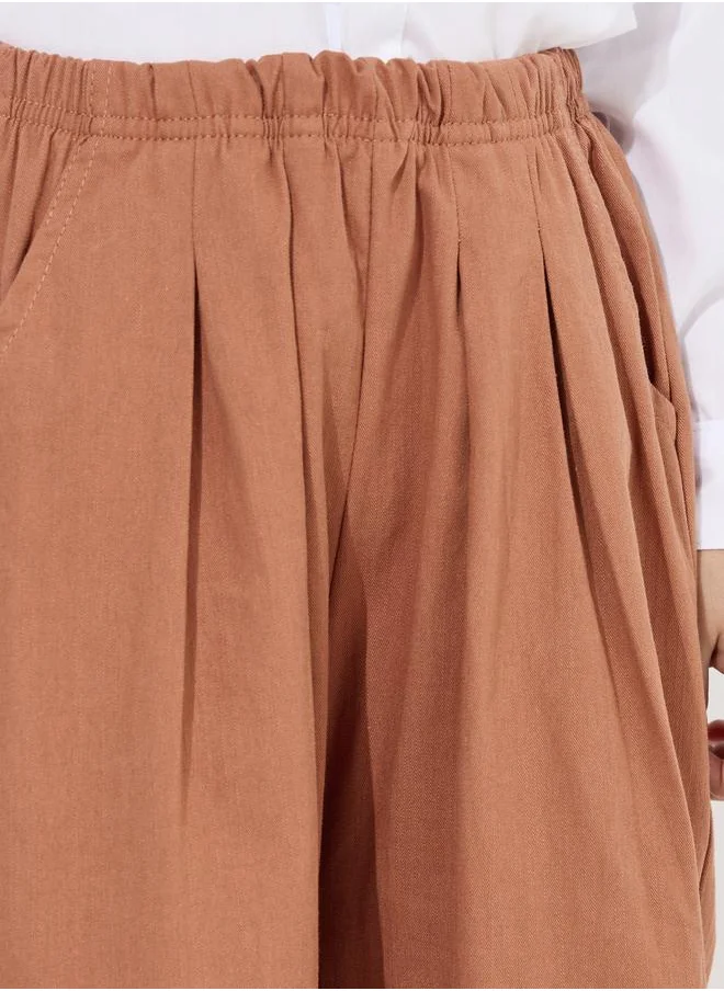 Styli Lace Stitched Cotton Loose Trousers