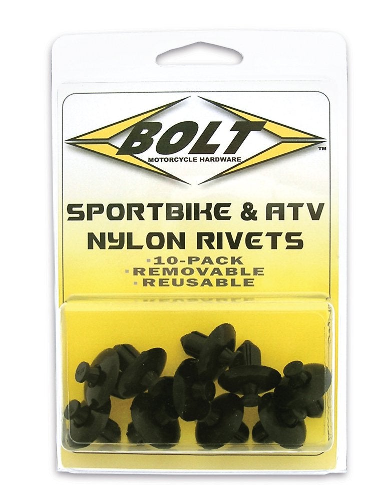 Bolt Motorcycle Hardware (2005-8SRIV) M8 Nylon Push Rivet, (Box of 10) - Image 1