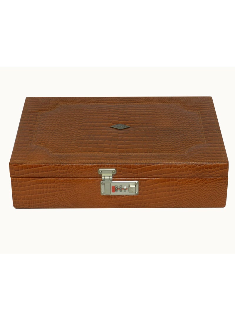 LAVERI LEATHER Laveri Genuine Leather Bracelet Jewelry Box with 3 Removable Rolls - Holder Stores Bracelets, Bangles & Watches Bangle Vanity Box REMOVABLE Vanity Box Removable Vanity Box - Image 5