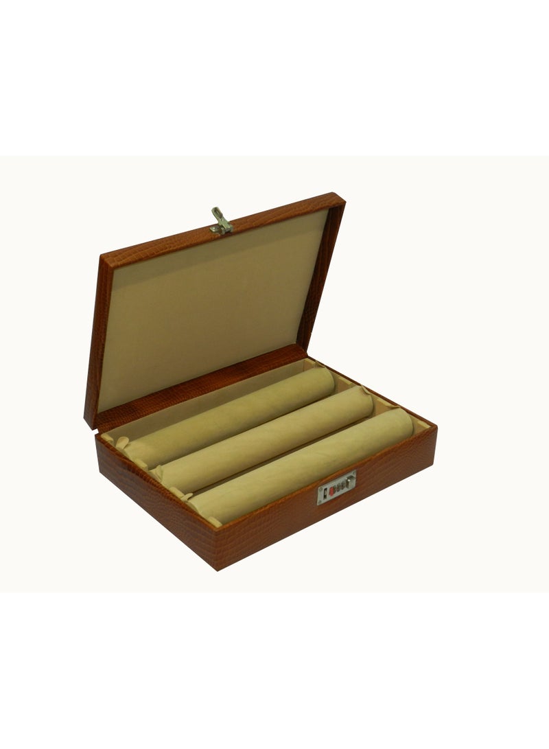 LAVERI LEATHER Laveri Genuine Leather Bracelet Jewelry Box with 3 Removable Rolls - Holder Stores Bracelets, Bangles & Watches Bangle Vanity Box REMOVABLE Vanity Box Removable Vanity Box - Image 4