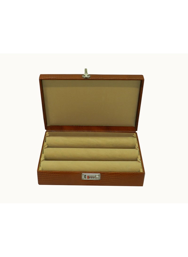 LAVERI LEATHER Laveri Genuine Leather Bracelet Jewelry Box with 3 Removable Rolls - Holder Stores Bracelets, Bangles & Watches Bangle Vanity Box REMOVABLE Vanity Box Removable Vanity Box - Image 1