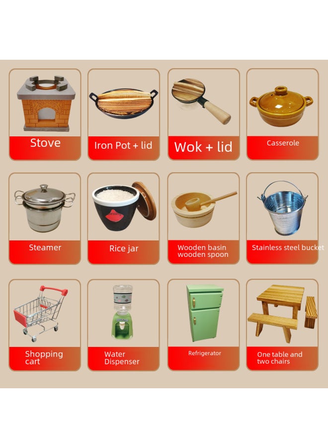 Stall The Same Mini Kitchenette Simulation Play House Kitchenware Cooking Toys Children's Food Play Parent-child Interactive Gift-Color:Stall Table-small Kitchen Special 120*60 (thick Stable Folding) - Image 4