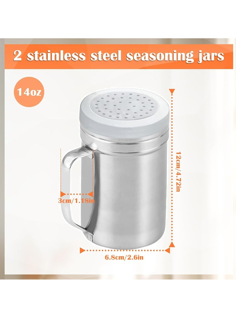 أوزيغالور 2 قطعة من ملقحات الصلصاد والبلبر مصنوعة من المعدن مع حفرة العصا والغطاء (كبير-14 أوز) - Image 2