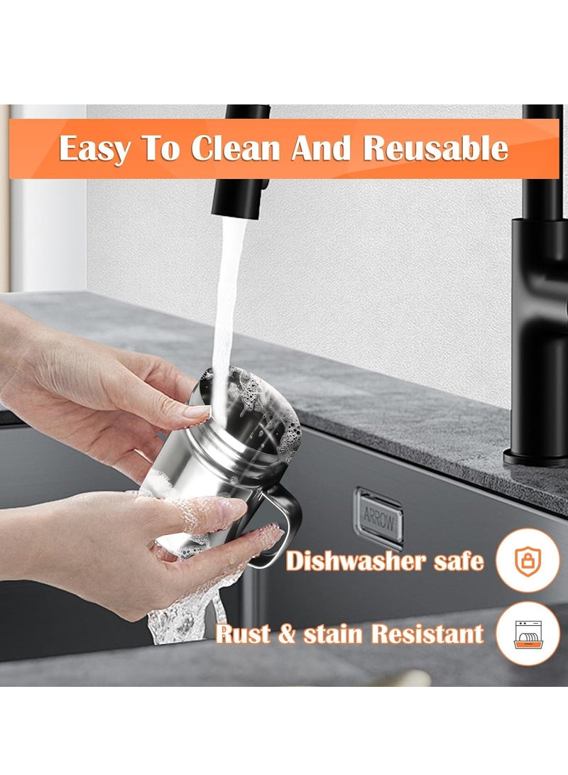 أوزيغالور 2 قطعة من ملقحات الصلصاد والبلبر مصنوعة من المعدن مع حفرة العصا والغطاء (كبير-14 أوز) - Image 5