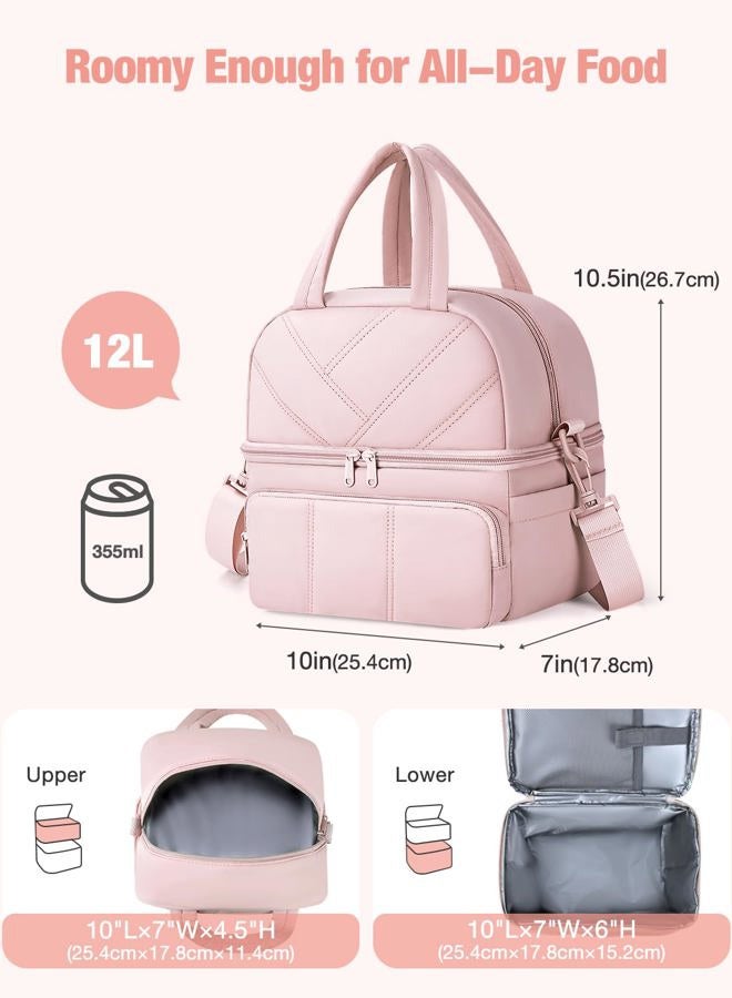 Vuudh Insulated Lunch Bags for Women, Cute Quilted Lunch Box, Lightweight Puffy Padded Waterproof Lunch Tote, Reusable Lunch Cooler for Work Picnic Travel - Image 5
