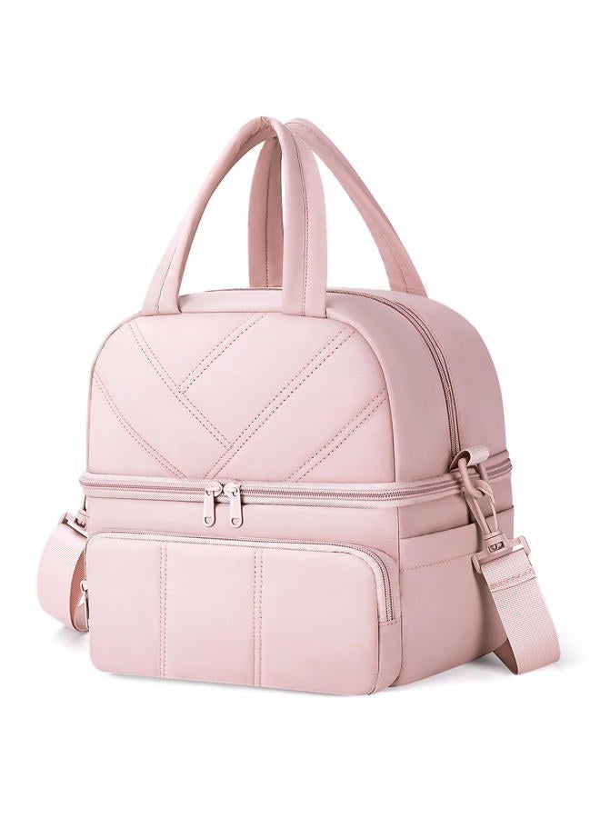 Vuudh Insulated Lunch Bags for Women, Cute Quilted Lunch Box, Lightweight Puffy Padded Waterproof Lunch Tote, Reusable Lunch Cooler for Work Picnic Travel - Image 1