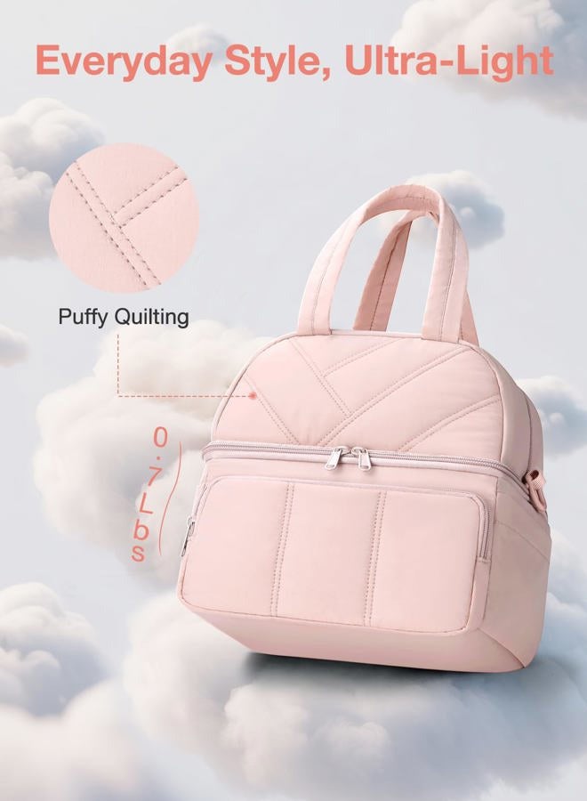 Vuudh Insulated Lunch Bags for Women, Cute Quilted Lunch Box, Lightweight Puffy Padded Waterproof Lunch Tote, Reusable Lunch Cooler for Work Picnic Travel - Image 2