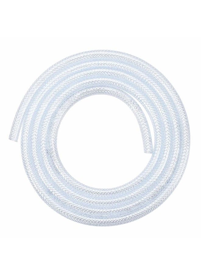 uxcell PVC Tubing 1/4 Inch X 6.6 Ft Clear Braided Flexible Heavy-Duty Hose Tube - Image 1
