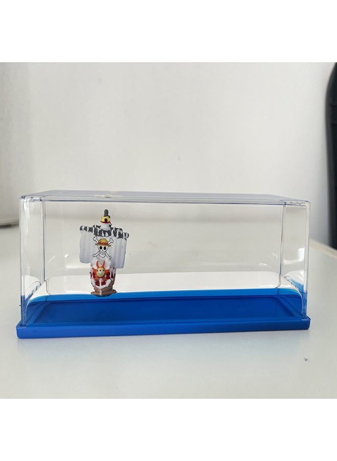 Generic - Titanic Black Pearl Cruise Ship Fluid Floating Bottle Cruise Ship Never Turnover Floating Bottle Desktop Small Ornaments-Color:Gold Merry No. ] - Image 1