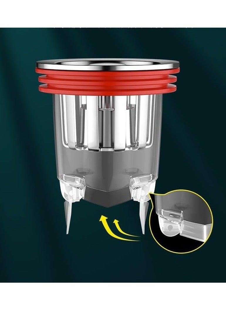 Generic Anti-Odor Floor Drain Set - Shower Waste Water Drainer with Backflow Prevention, Sewer Core Plug, One-Way Drain Valve - Pack of 4 for a Cleaner Bathroom Environment.  - Image 3