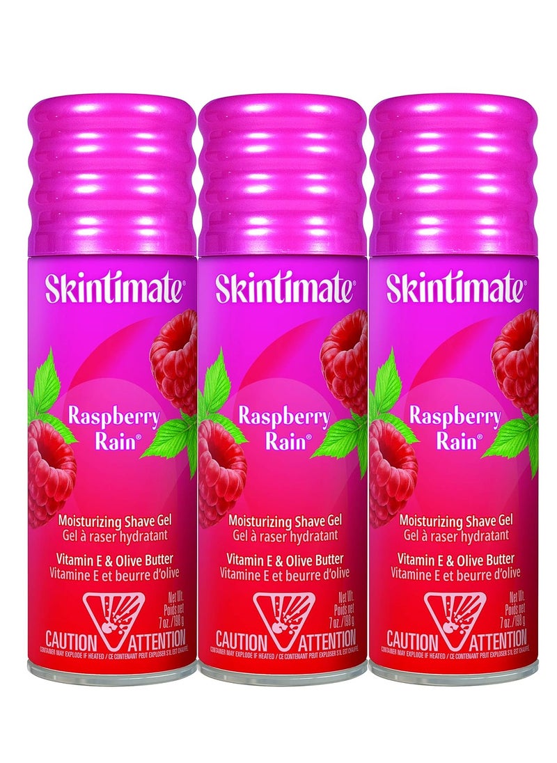 Skintimate - Skintimate Raspberry Rain Shave Gel for Women, 3 Pack | Skintimate Shaving Cream for Women, Womens Shaving Cream, Shave Cream, Shaving Foam, Womens Shave Gel, Pack of 3, 7oz each - Image 1