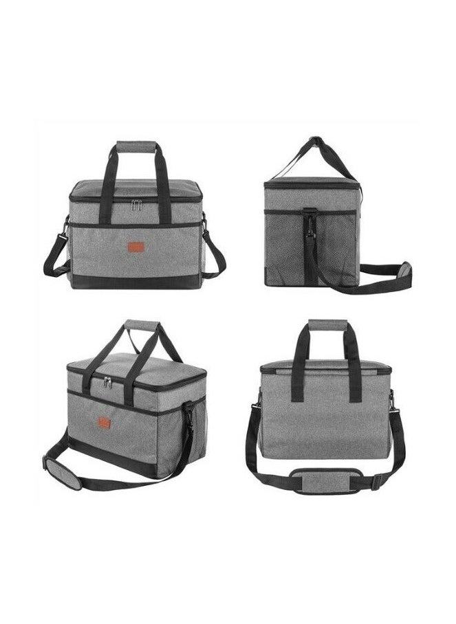 MahMir MahMir® Outdoor 33L Large Cooler Bag Insulated Handbag Reusable Waterproof Oxford Ice Refrigerated Large Capacity Oxford Cloth Lightweight Fresh-keeping for Men Women Picnic BBQ Beach Lunch Grey  - Image 3