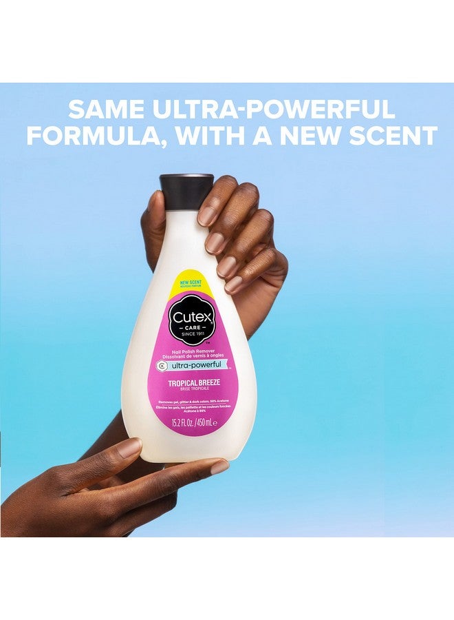 Cutex Gel Nail Polish Remover Ultrapowerful & Removes Glitter And Dark Colored Paints Tropical Breeze Scent 15.2 Fl Oz - Image 4