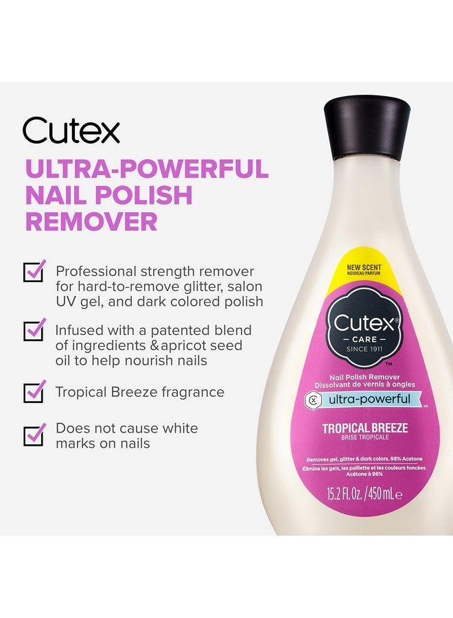 Cutex Gel Nail Polish Remover Ultrapowerful & Removes Glitter And Dark Colored Paints Tropical Breeze Scent 15.2 Fl Oz - Image 2