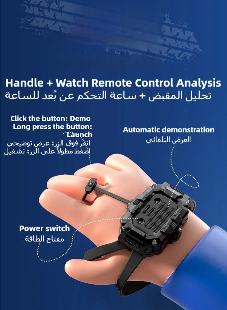 تشغيل المكالمة دبابة معركة بريموت كونترول - سيارة ريموت ثنائية التحكم (ساعة وجويستيك) لعبة سيارات تقذف الماء وتقوم بالألعاب البهلوانية، سيارة ريموت تنافسية للأطفال مع برج دوار 360° | مركبة مدرعة RC، العاب سيارات للأطفال، سيارات اطفال ومجموعة سيارات - Image 3