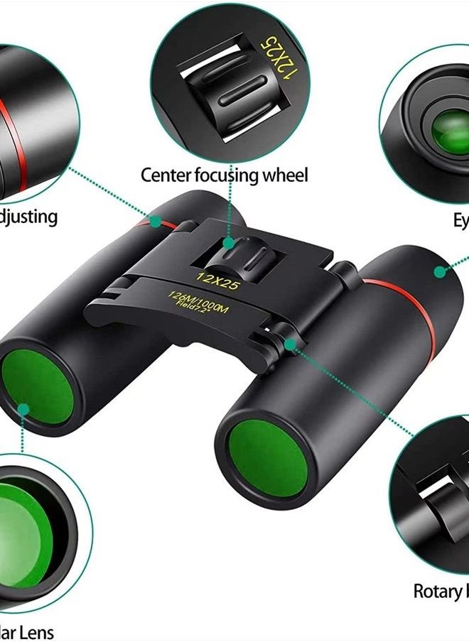 POLDR 12X25 Small Pocket Binoculars Compact Adults,Mini Kids Binoculars Boys for Bird Watching,Concert Theater Opera  - Image 3