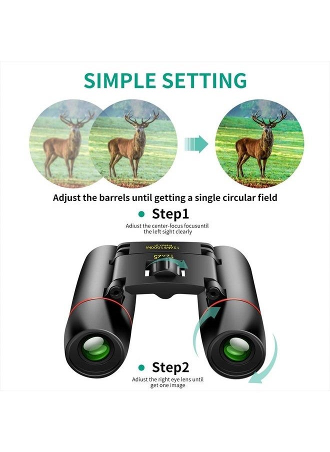 POLDR 12X25 Small Pocket Binoculars Compact Adults,Mini Kids Binoculars Boys for Bird Watching,Concert Theater Opera  - Image 4