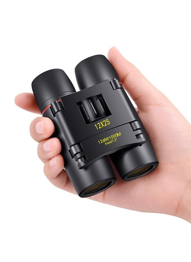 POLDR 12X25 Small Pocket Binoculars Compact Adults,Mini Kids Binoculars Boys for Bird Watching,Concert Theater Opera  - Image 1