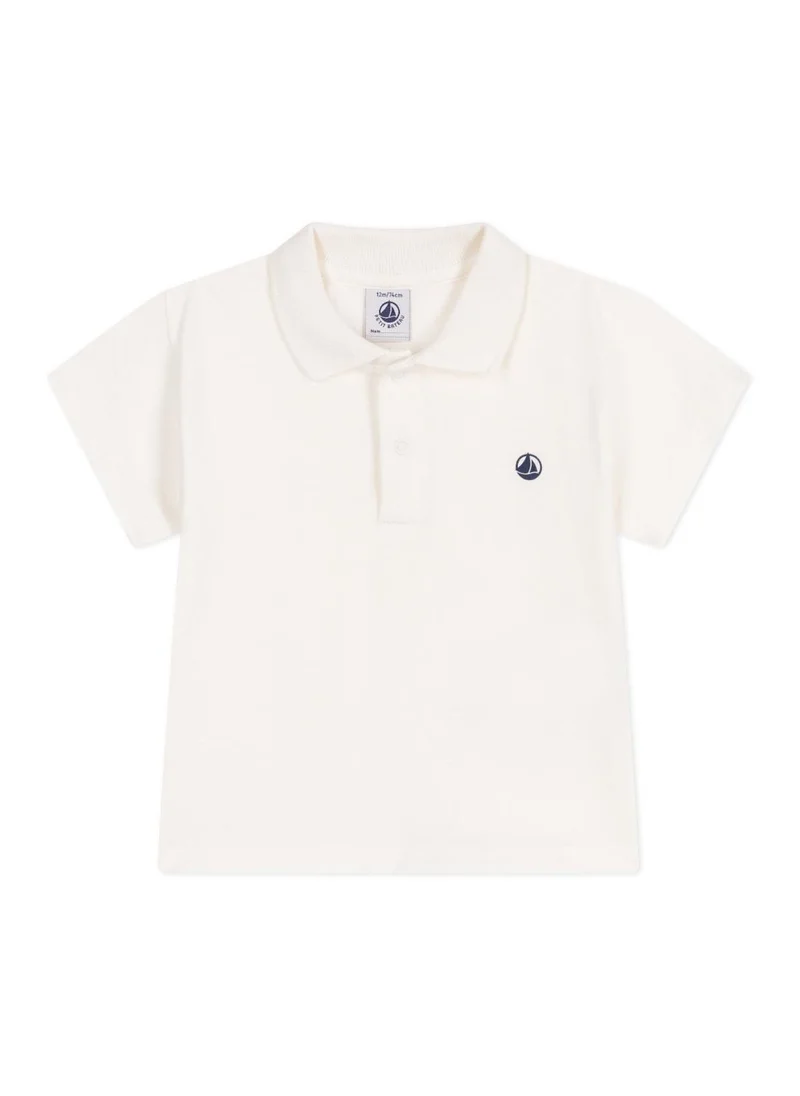 Petit Bateau Babies' short-sleeved plain cotton polo shirt