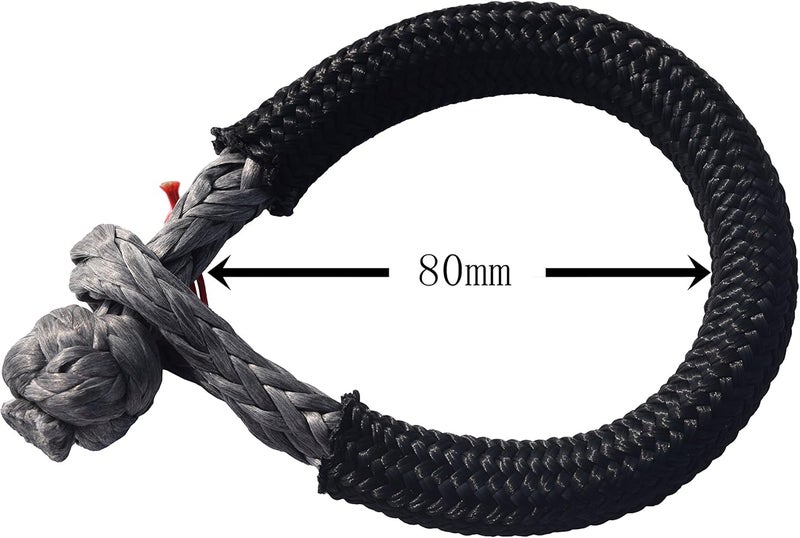 QIQU Synthetic Soft Shackle for Boating ATV UTV SUV 4X4 Truck Recovery Off-Road Camping Farming Marine Industrial (1/4''x80mm, Grey) - Image 3