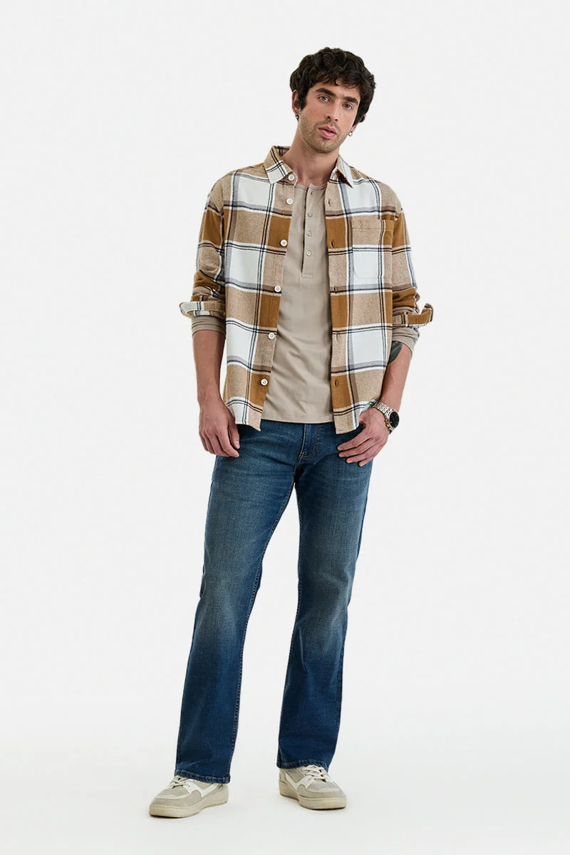 سنيتش Plaid Relaxed Fit 100% Cotton Overshirt