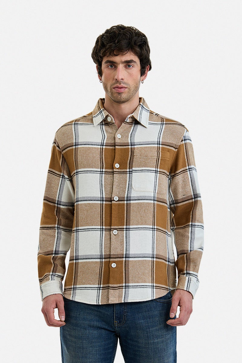 SNITCH Plaid Relaxed Fit 100% Cotton Overshirt - Image 4