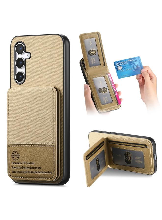 S-TOP Case For Samsung Galaxy A34 5G Twill Fabric Leather Vertical Flip RFID Card Bag Phone Case - Image 1