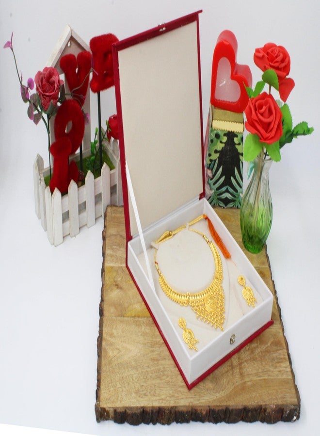 LUCES Satin Maroon 1 Piece Jewellery Box Make Up Box Necklace Pouches Earrings Studs Organizer Box for Travelling Organizer For Women And Girls - Image 5