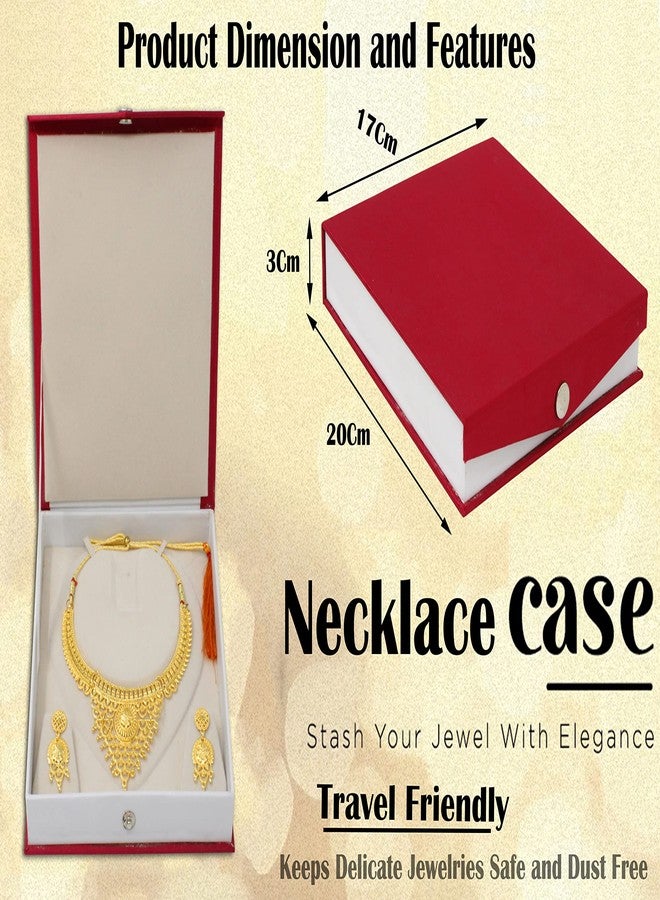 LUCES Satin Maroon 1 Piece Jewellery Box Make Up Box Necklace Pouches Earrings Studs Organizer Box for Travelling Organizer For Women And Girls - Image 2