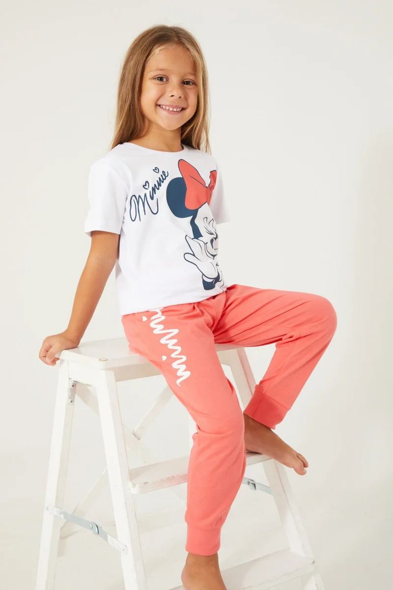 ميني ماوس Candy Minnie White Girl's Short Sleeve Pajama Set