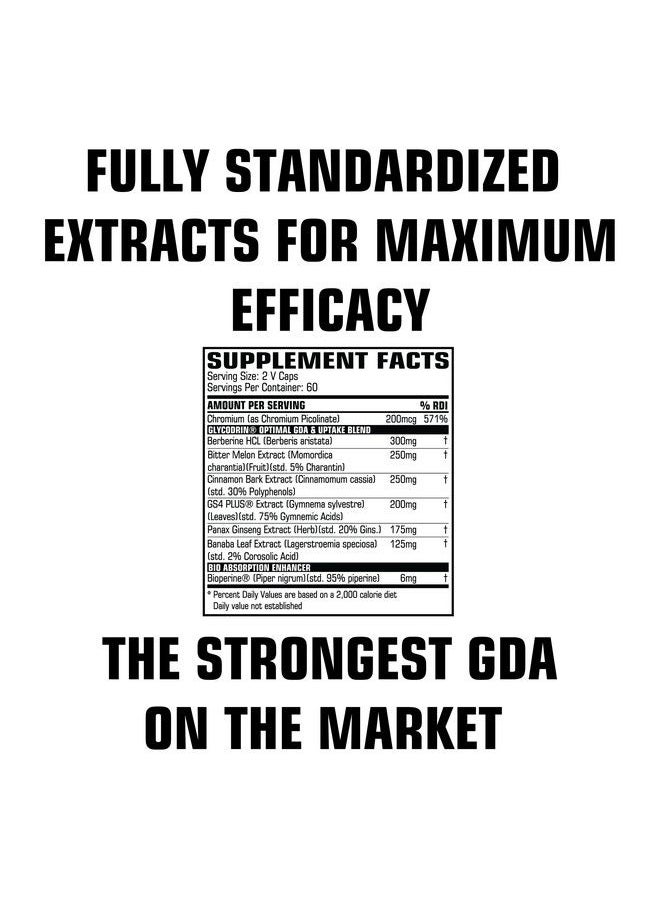 PROCCOR - Glycodrin ; Powerful Gda Insulin Mimetic Glucose Disposal & Nutrient Partitioner Agent With Berberine Hcl Cinnamon Banaba Patented Gs4 Plus & More; 120 V Caps (60 Servings) - Image 1