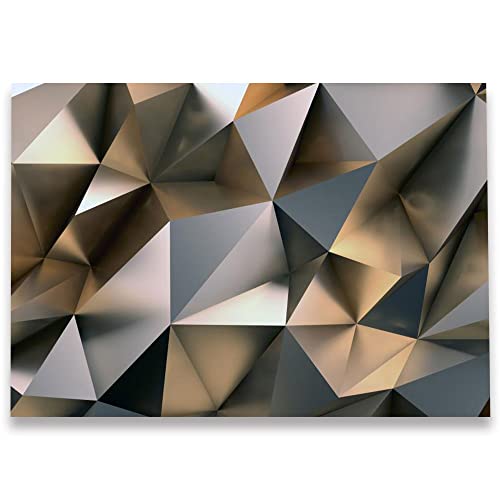 Cliouar-Metal Polygon Geometry Wall Mural Wallpaper for Bedroom Living Room 158" x 110" (Not Self Adhesive) - Image 4
