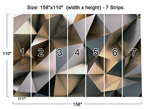 Cliouar-Metal Polygon Geometry Wall Mural Wallpaper for Bedroom Living Room 158" x 110" (Not Self Adhesive) - Image 5