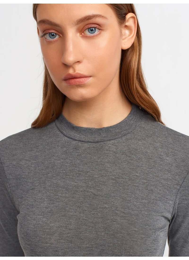 ديلفين 30481 High Collar Tshirt-Anthracite M