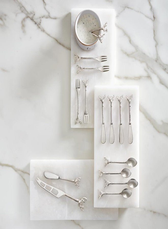 Santa Barbara Design Studio Stag Stainless Steel & Brass Serving Utensils Charcuterie Essentials, Set of 4, Silver Spoons - Image 3