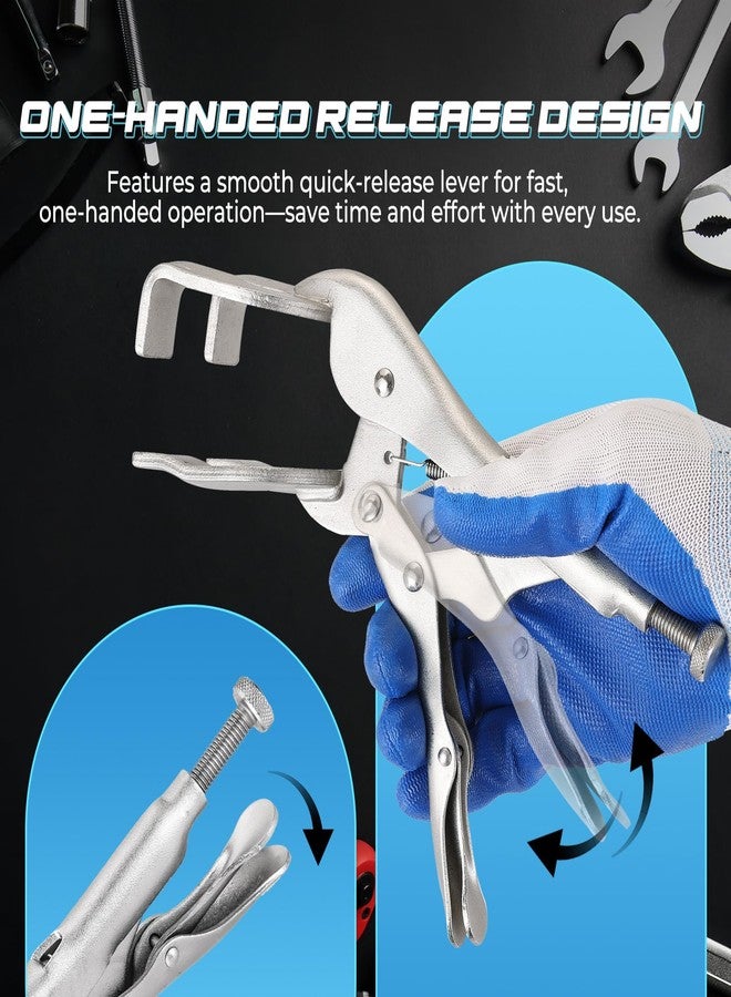 NATGAI 9" Locking Pliers Set, 4 Pack Metal Welding Clamps with Quick-Lock Release, Heavy Duty C-Clamp Vise Grips for Welding, Woodworking, Auto Repair, Sheet Metal Holding (4 Pack) - Image 3