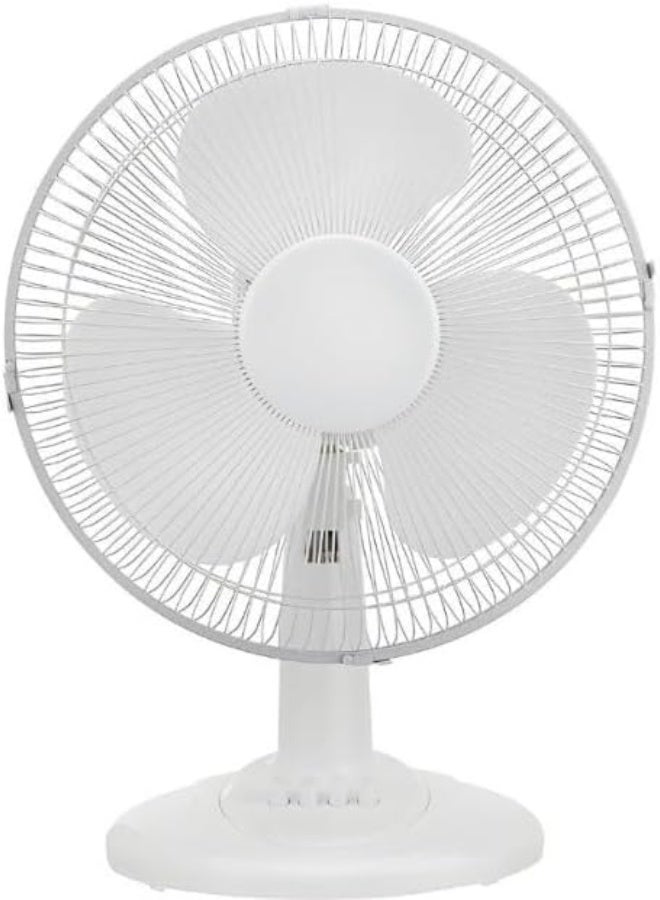 DENX Table Top Fan DX2546 – 12‑Inch High‑Velocity Oscillating Desk Fan, 3‑Speed Control, Adjustable Tilt, Quiet Operation, Powerful Airflow for Home, Office & Bedroom (White or Black) - Image 1